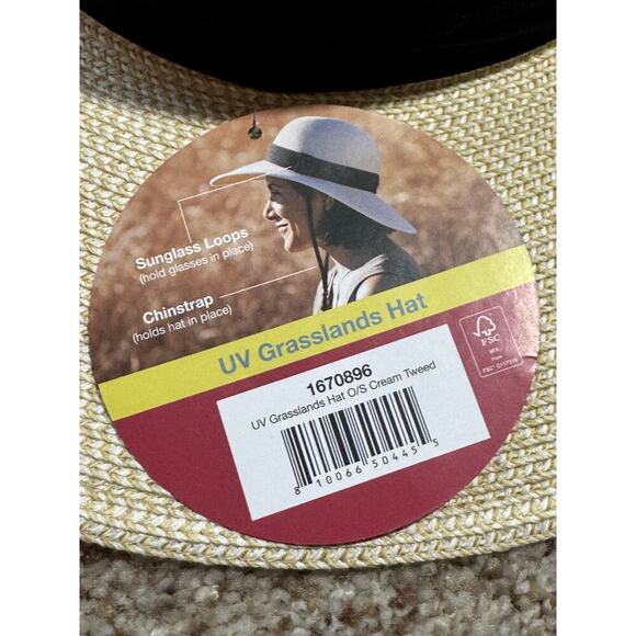 NWT - Grasslands Sun Hat, Packable, Large brim, Solar Escape, with strap, UPF 50 - Picture 2 of 7